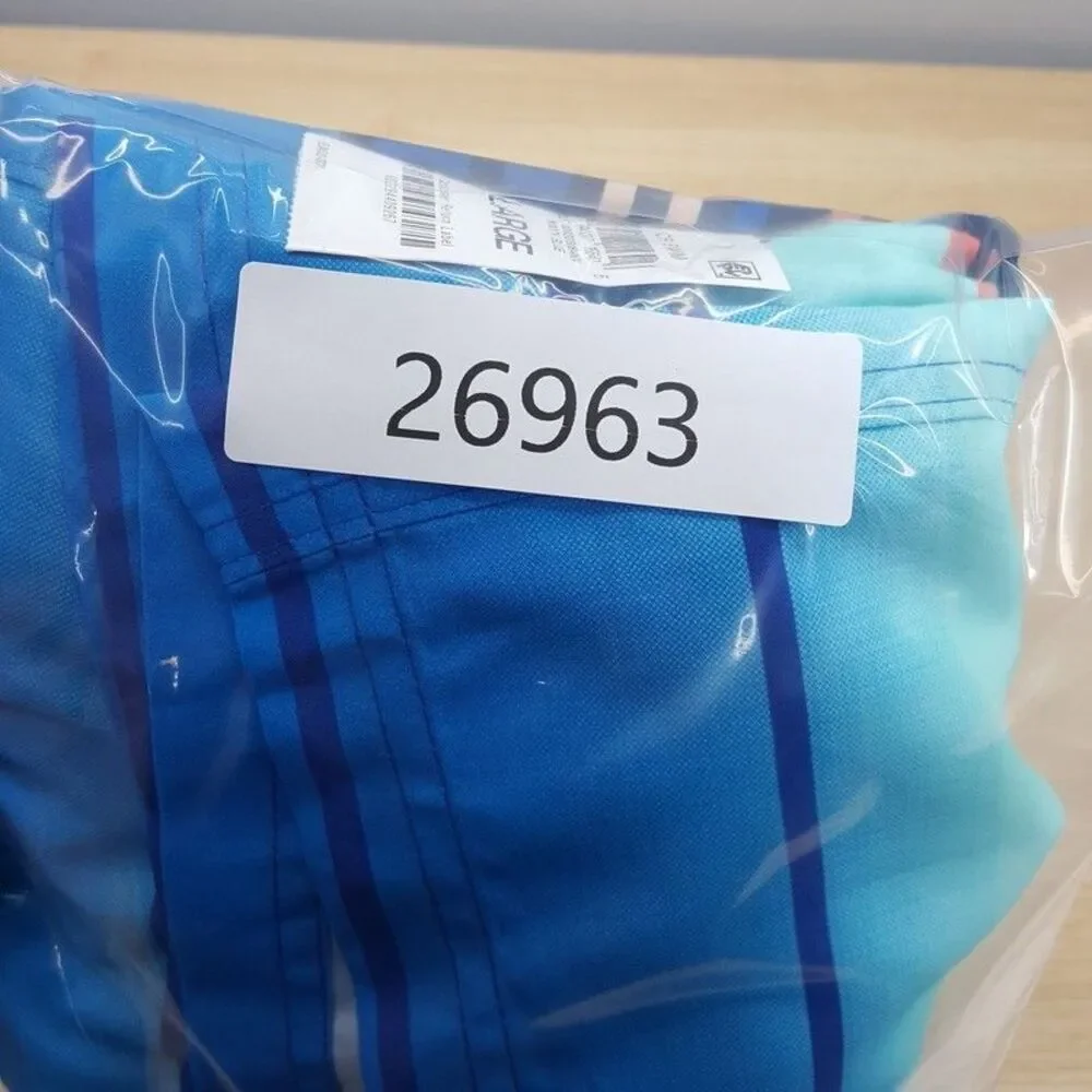 CLUB ROOM Swim Trunks Large Blue Stripe Drawstring Quick Dry Shorts 7